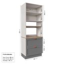 Ver imagem 4 de Torre para Microondas Planejada Arizona CabeCasa MadeiraOriginals Cinza/Branco