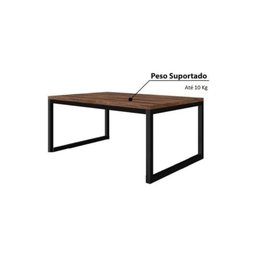 Mesa Centro Sala Pés Ferro Tampo Mdf Amadeirado Carmin - 5