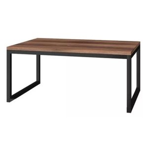 Mesa Centro Sala Pés Ferro Tampo Mdf Amadeirado Carmin