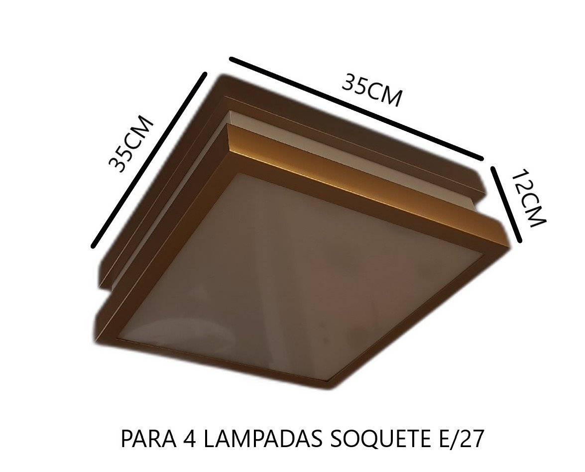 Plafon Moderno Modular 35cm Cobre Para Sala Mesa Cozinha Quarto Escritório - 6