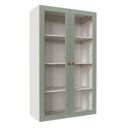 Ver imagem 1 de Armário Aéreo Planejado 2 Portas 135cm com Porta de Vidro Arizona CabeCasa MadeiraOriginals Verde/Branco/Menta