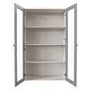 Ver imagem 3 de Armário Aéreo Planejado 2 Portas 135cm com Porta de Vidro Arizona CabeCasa MadeiraOriginals Cinza/Branco