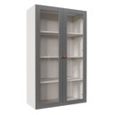 Ver imagem 1 de Armário Aéreo Planejado 2 Portas 135cm com Porta de Vidro Arizona CabeCasa MadeiraOriginals Cinza/Branco