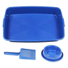 Caixa de Areia para Gatos com Pazinha e Comedouro - Azul - 1