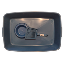 Ver imagem 2 de Caixa de Areia para Gatos com Pazinha e Comedouro - Azul