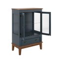 Ver imagem 3 de Mini Cristaleira de Madeira Maciça 2 Portas Azul Petróleo