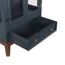 Ver imagem 2 de Mini Cristaleira de Madeira Maciça 2 Portas Azul Petróleo