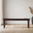 Ver imagem 1 de Banco de Madeira Maciça para Cozinha Varanda Gourmet 136cm Pés Torneados Lazuli F06 Café - Lyam Deco