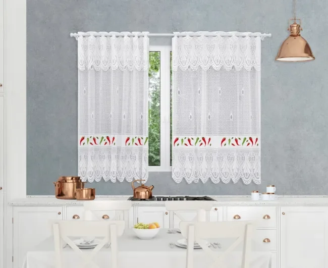 Cortina para Cozinha com Bandor 1,30 X 2.10 Indicada para Bastão 1,50:cafe - 2