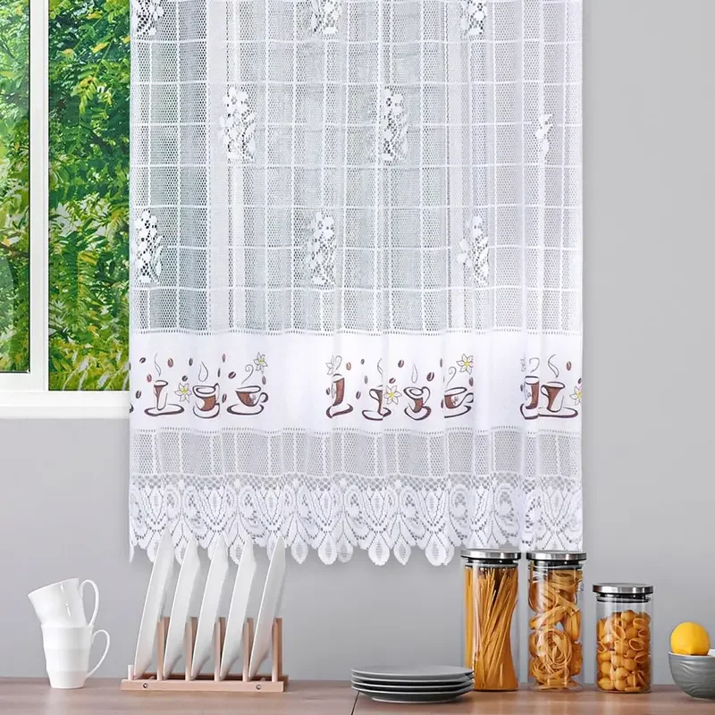 Cortina para Cozinha com Bandor 1,30 X 2.10 Indicada para Bastão 1,50:cafe - 5