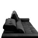 Ver imagem 3 de Sofa Retratil Reclinavel 2 Lugares 2,10 Vitória Veludo Preto Lansofbr