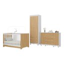 Ver imagem 2 de Quarto de Bebê Completo com Berço Americano 3 em 1 Dengo Multimóveis Mp4596 Branco/madeirado