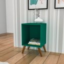 Ver imagem 1 de Mesa de Cabeceira Retrô 40 X 57 Cm Pés Palito Mdp Turquesa - Clicklar