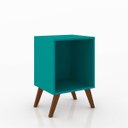 Ver imagem 2 de Mesa de Cabeceira Retrô 40 X 57 Cm Pés Palito Mdp Turquesa - Clicklar