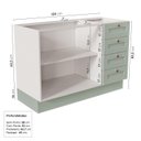 Ver imagem 3 de Balcão para Pia Planejado 120cm sem Tampo Arizona CabeCasa MadeiraOriginals