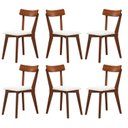 Ver imagem 1 de Kit 6 Cadeiras Madeira Maciça Linho Rafa Yescasa