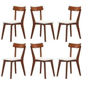 Kit 6 Cadeiras Madeira Maciça Linho Rafa Yescasa