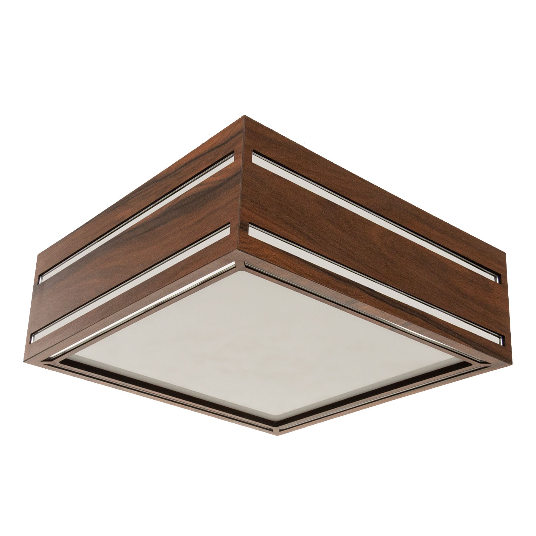 Luminária Decorativa Madeira Plafon Ilhota Mirror 30cm:Pau Ferro - 7