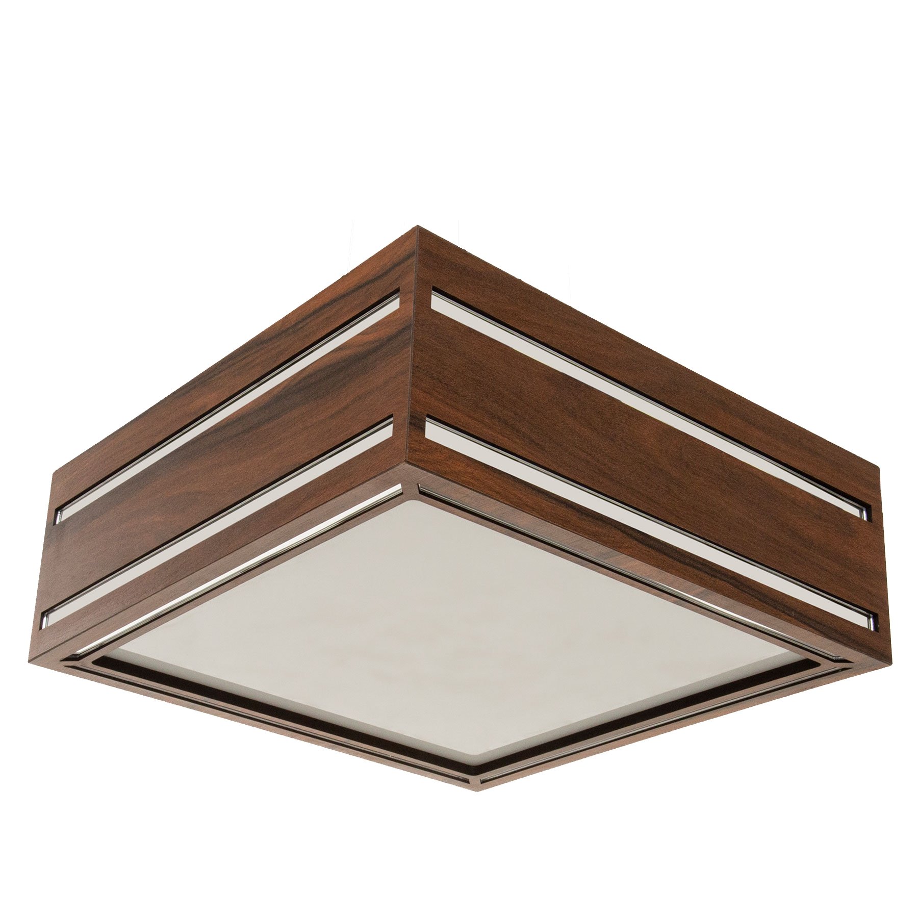 Luminária Decorativa Madeira Plafon Ilhota Mirror 30cm:Pau Ferro - 8