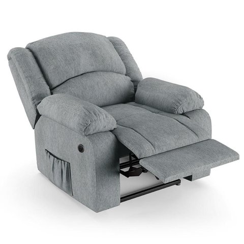 Poltrona do Papai Reclinável Pietra Power Elétrica Massagem Fh9 Linho Cinza - Mpozenato