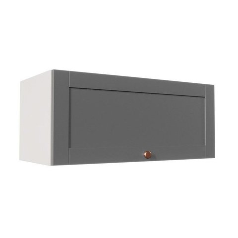 Armário Aéreo Planejado Porta Basculante 80cm Arizona CabeCasa MadeiraOriginals Cinza
