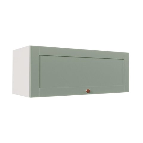 Armário Aéreo Planejado Porta Basculante 90cm Arizona CabeCasa MadeiraOriginals Verde/Branco/Menta