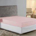 Ver imagem 1 de Lençol com Elástico Casal Nobre Viúva 1 Peça 30cm de Altura Malha 100% Algodão - Rosa