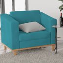 Ver imagem 3 de Kit Sofá 2 Lugares e 2 Poltronas Europa Suede Azul Turquesa ADJ Decor
