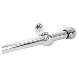 Kit Varão Cromado Simples 2,50 Metro 28mm Alumínio Polido