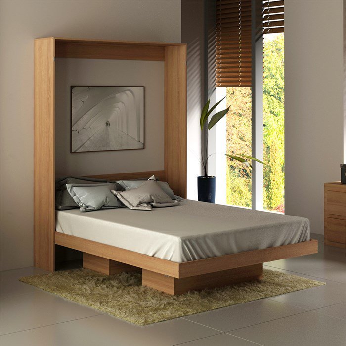 Cama Retratil De Parede Casal CM8016 Amendoa Tecno Mobili - 9