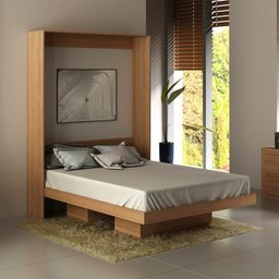 Cama Retratil De Parede Casal CM8016 Amendoa Tecno Mobili - 9