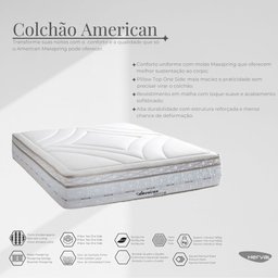 Colchão Casal Molas Maxspring American 138x188x33cm Herval Branco - 4