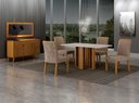 Ver imagem 6 de Conjunto Sala de Jantar Jade Gold 1,20m Tampo Off 4 Cadeiras Jade Cinamomo/Joli Camurça