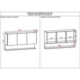 Armário para Cozinha 3 Portas 120cm Line  - 3