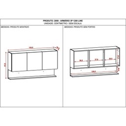 Armário para Cozinha 3 Portas 120cm Line  - 4