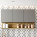 Ver imagem 1 de Armário para Cozinha 3 Portas 120cm Line Cinza/Gris/Freijó