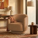 Ver imagem 2 de Poltrona Decorativa Avany Base Giratória Bouclé Terracota - Nexta Casa