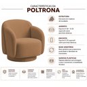 Ver imagem 3 de Poltrona Decorativa Avany Base Giratória Bouclé Terracota - Nexta Casa