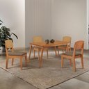 Ver imagem 1 de Mesa de Jantar Copper 120cm Tampo Canto Copo Mdf Laminado com 4 Cadeiras Copper Premium Moderna Mobí