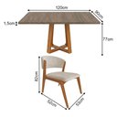 Ver imagem 4 de Mesa Restaurante Isabela 1,2m Freijó Pés Cerejeira 4 Cadeiras Kethellen Bar Pizzaria - Bege Linho