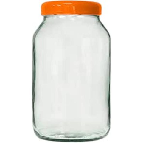 Pote Grande Multiuso de Vidro com Tampa Plástica - 3 Litros Cor:branco