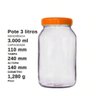 Pote Grande Multiuso de Vidro com Tampa Plástica - 3 Litros Cor:branco - 2