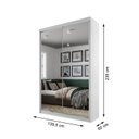 Ver imagem 6 de Guarda Roupa Solteiro com Espelho 2 Portas em Perfect Lugano Branco/Fosco