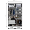 Ver imagem 4 de Guarda Roupa Solteiro com Espelho 2 Portas em Perfect Lugano Branco/Fosco