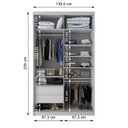 Ver imagem 4 de Guarda Roupa Solteiro com Espelho 2 Portas em Perfect Lugano Branco/Fosco
