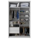 Ver imagem 3 de Guarda Roupa Solteiro com Espelho 2 Portas em Perfect Lugano Branco/Fosco