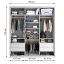 Ver imagem 4 de Guarda Roupa Casal com Espelho 3 Portas em Perfect Lugano Branco/Fosco