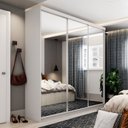 Ver imagem 1 de Guarda Roupa Casal com Espelho 3 Portas em Perfect Lugano Branco/Fosco