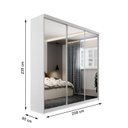Ver imagem 6 de Guarda Roupa Casal com Espelho 3 Portas em Perfect Lugano Branco/Fosco