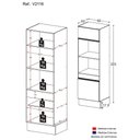 Ver imagem 3 de Paneleiro 2 Portas 63cm com Rodapé para Forno e Microondas Veneza Multimóveis V2116 Branco/preto